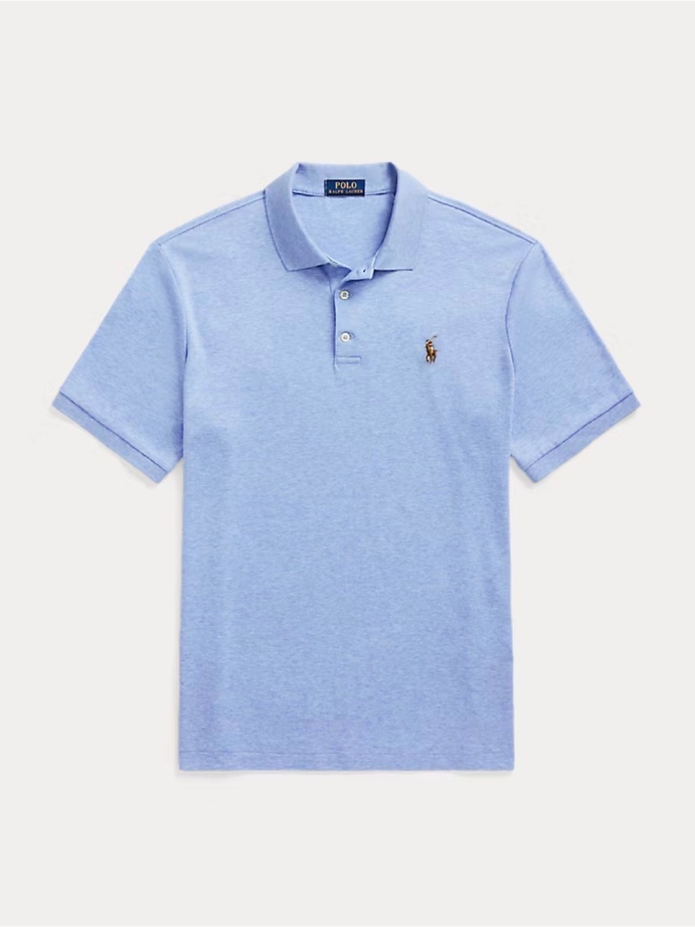 Ralph Lauren Men's Light Blue Short-Sleeve Polo with Embroidered Pony